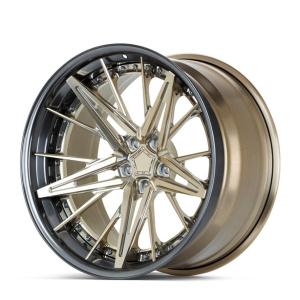 Customized 2 piece super deep dish concave brushed bronze polished wheel rim for