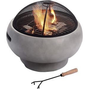 Lightweight Concrete Round Charcoal Burning Fire Pit Wood Burning Brazier