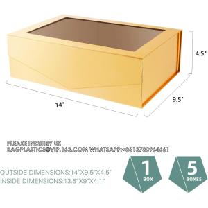 Gold Gift Box For Present Contains Ribbon, Card, Bridesmaid Proposal Box, Extra