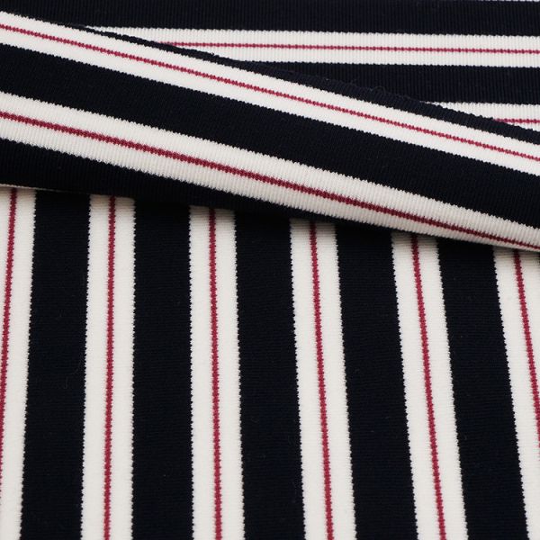 Smooth Soft Double Knit Fabric Breathable Stretch Striped Shirt Material