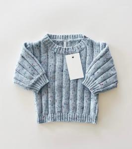 China Custom Neutral Baby Chunky Knit Speckled Sweater Organic Cotton Hand Knitted  Pullover Sweater Toddlers Winter Warm on sale