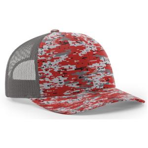 Sublimated Camo Pattern Mesh Trucker Hats Adjustable Snapback Caps Embroidery