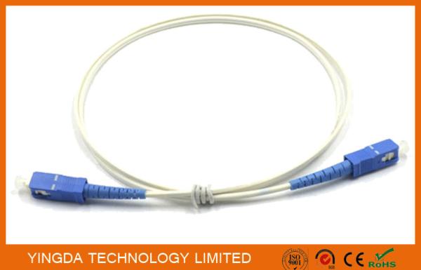Quality FTTH Flat SC - SC Patch Cord Single Mode Fibre Patch Leads Simplex 1m White G657A1 wholesale