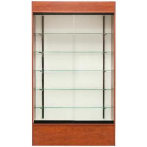 Tall Retail Wall Display Shelves Glass Fronted Wall Mounted Display Cabinet With