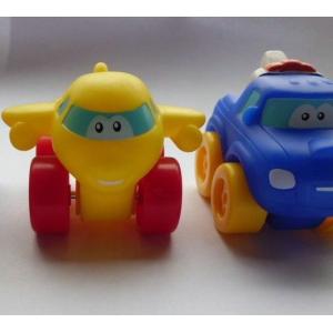China EN71 Vinyl Pullback Racer toy, 6p free cartoon car pull-back vehicle toy on sale