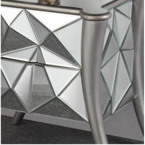 Leaf Faceted Mirror Side Tables Bedroom W50 * D44 * H62cm Size Solid Wood