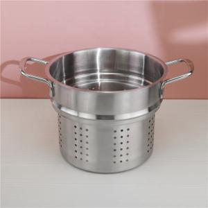 Double layer food kitchen pot spaghetti cooking pot with glass lid steamed grid