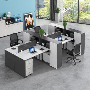 Black And White Office Furniture Staff Table Office Desks Work Station With