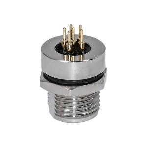 Front Mounting M8 Waterproof Connector Male 3pin Straight Panel Receptacle