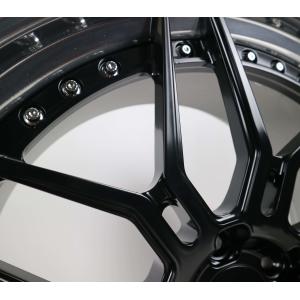 Gloss Black Center Polished Barrel 21x9.5 21x11 Forged Car Wheels Staggered For