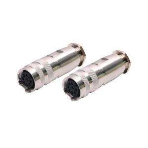 IP67 M16 Circular Connector Shielded Female Straight 8pins 24Pins