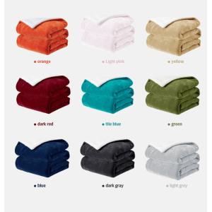 Lightweight Navy Flannel Fleece Bed Spread Blanket Cozy Plush Microfiber