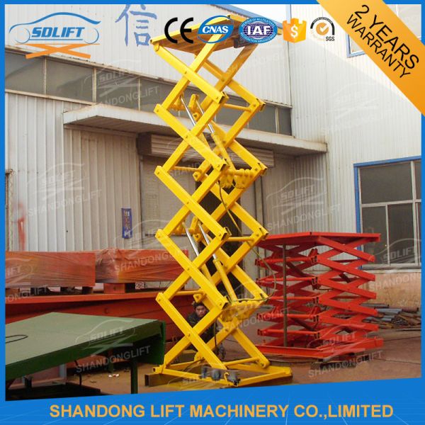 CE TUV 1.5T 5.6M Warehouse Stationary Hydraulic Scissor Lift with Explosion