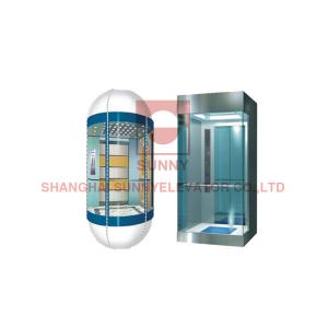 VVVF Control Panoramic Glass Elevator With Deceleration Device