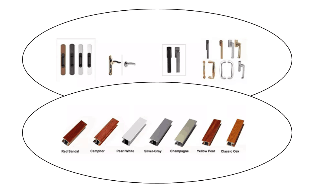 Aluminum profile-Non-thermal break-Swing door-Black-55/65mmseries