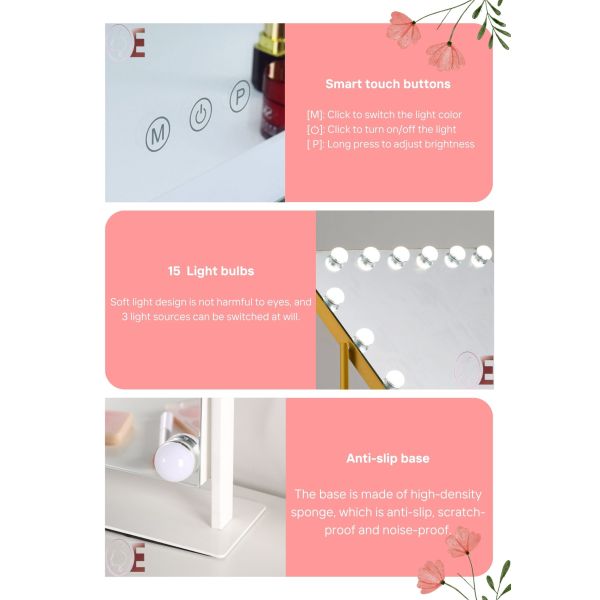 Illuminated Lighted Small Hollywood Mirror 12x Magnifying