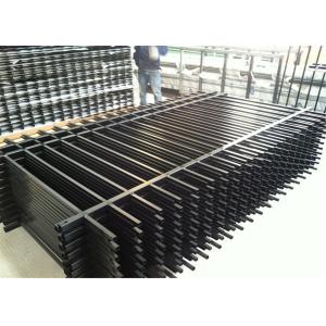 Square picket Flat Top Garrison Fence Panels 2100mm*2450mm Height 25mm Upright