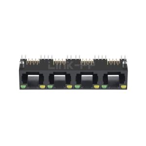 LPJE401NGNL Tab Up Yellow/Green LED 1X4 Port RJ45 Jacks Without Integrated