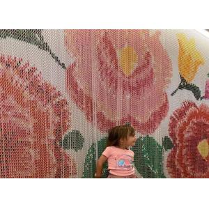 1.9 MM Wire Room Divider Chain Link Curtain With Logo And Pattern
