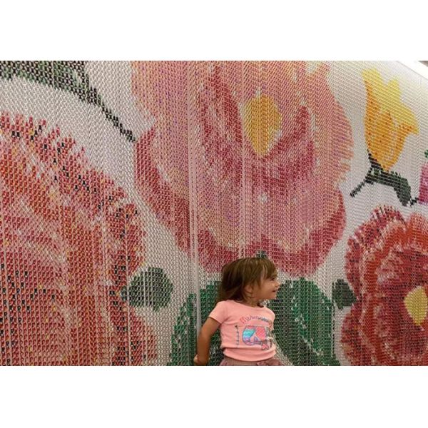 1.9 MM Wire Room Divider Chain Link Curtain With Logo And Pattern