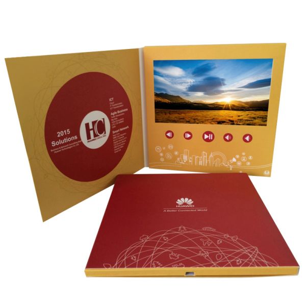 Full Color Video Marketing Brochures With LCD Screen 256MB Memory 1024×600