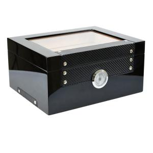 Luxury Piano Lacquer Cigar Humidor with High-Gloss Finish and Humidity Display