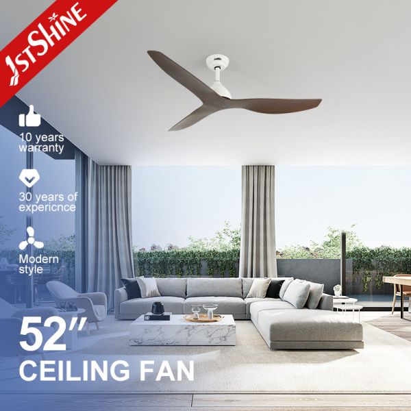 52 Inches Brown ABS Blades Energy Saving DC Ceiling Fan with Light NO Private