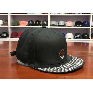 High quality customized flat brim metal rivet shose buckle 6panel snapback hats