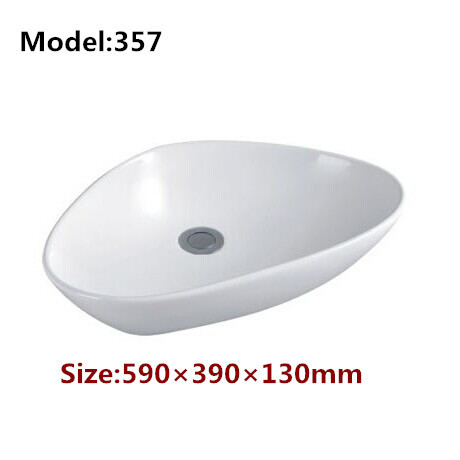 Above Counter Mounting Art Basin Sanitary Ware Ceramic Sinks Bathroom Triangle