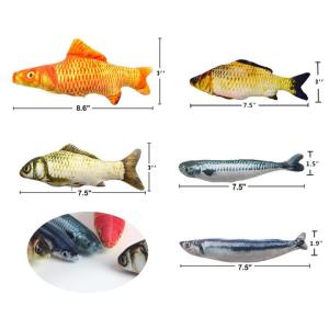 Floppy Fish For Cats Fish Shape Realistic Fluffy Catnip Doll Interactive