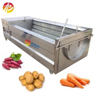 Potato Carrot Cassava Vegetable Cleaning Machine with Bubble Washing and Peeling