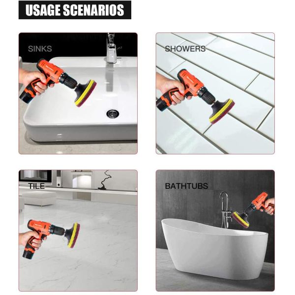 38 Pieces Drill Brush Set Power Scrub Brush with Extend Long Attachment