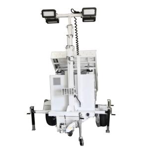 Mobile Solar Hybrid Light Tower With 3*460W Solar Panels For Buildings Lighting