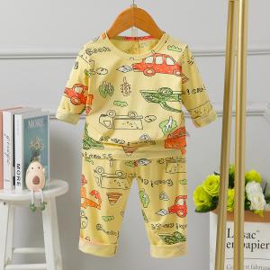 Cheap Autumn Long Sleeve Kids Pyjama Set Printing 135cm Height 70cm Bust For 7 years for sale