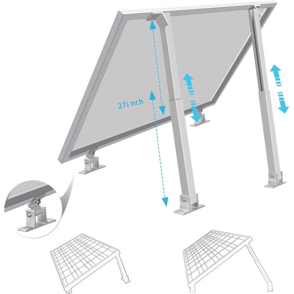 25YRS Service Life Anodized Solar System Brackets for Adjustable Front and Rear