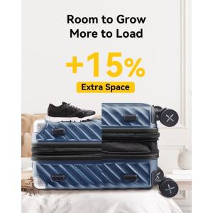 Carry On Luggage 22x14x9 Airline Approved - 35L Polycarbonate Expandable Hard