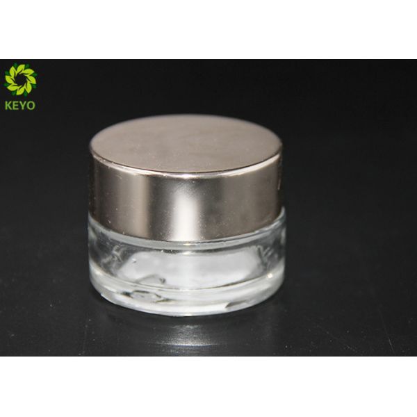 Empty Clear Glass Cosmetic Cream Jar , Round Shape 10g Beauty Product Containers