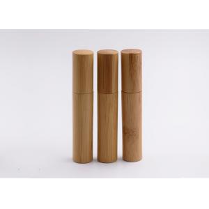 Bamboo Roll On Perfume Bottles Engraving Surface With Stainless Steel Ball