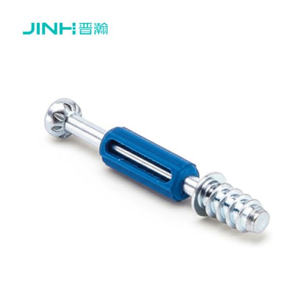Quality JINHAN JH-2112 Minifix Spreading Bolt & 3-in-1 Fast Connector with Plastic Sleeve - 40mm, Cold Rolled Steel, Hidden Installation wholesale