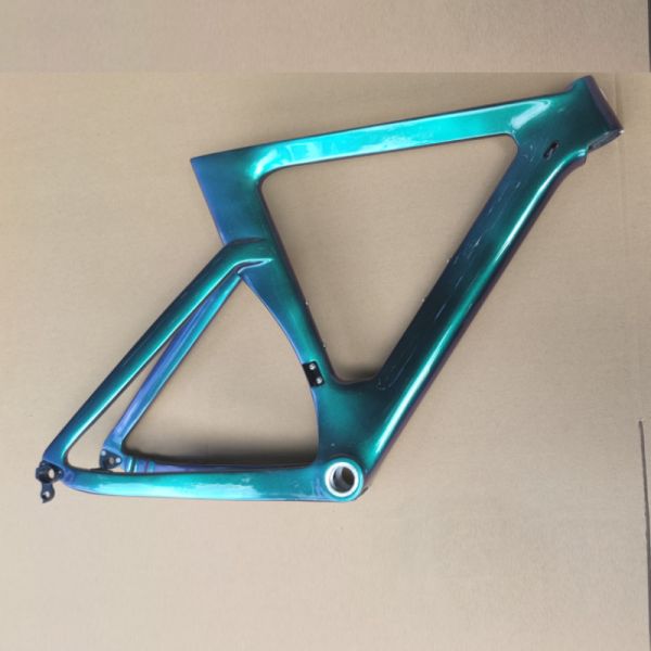 Quality 700C Chameleon Color Carbon Fiber Road Frame Fixed Gear Tracking Road Frameset wholesale