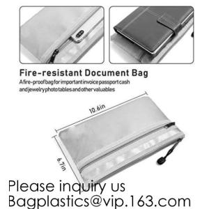 Silicone Coated Fire Resistant Envelope bag Fireproof Money Document Bag