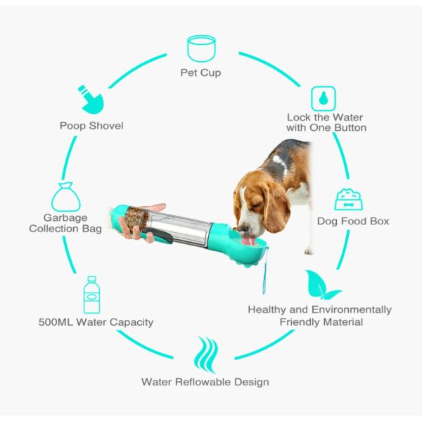 500ML Portable Dog Water Bottle Dispenser Puppy Portable Dog Drinker