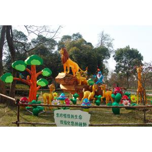 Characteristic Panda Decoration Fabric Chinese Lanterns Display Zoo And