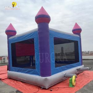 Purple Blue Inflatable Bouncy Castle PVC Tarpaulin Inflatable Bounce House