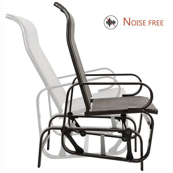Metal Frame Outdoor Bistro Patio Garden Single Rocking Lounge Chair with Custom Logo