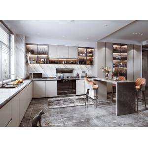 White Particle Board Design Modern Kitchen Cabinetry Sets From China For Hotel