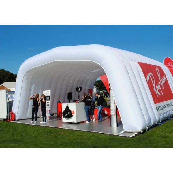Quality 8x9m white trade show inflatable music tent with custom logo printed outside wholesale