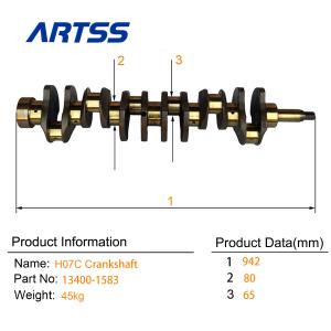 High Quality Manufacturer 13400-1583 H06C H07C H07CT Casting iron Crankshaft For