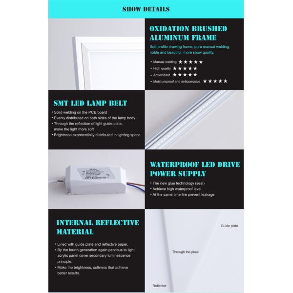 20W square flat led panel ceiling lighting 300x300mm led panel light supply
