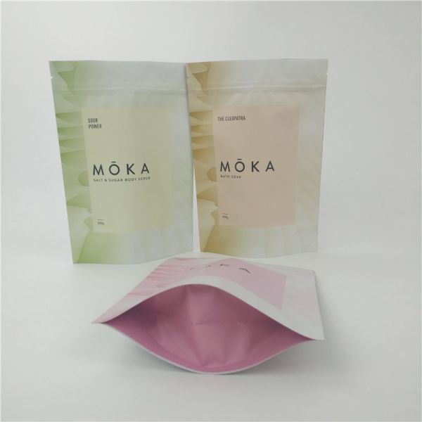 MOPP Makeup Plastic Pouches Packaging VMPET AL Self Standing 1.2C MPET